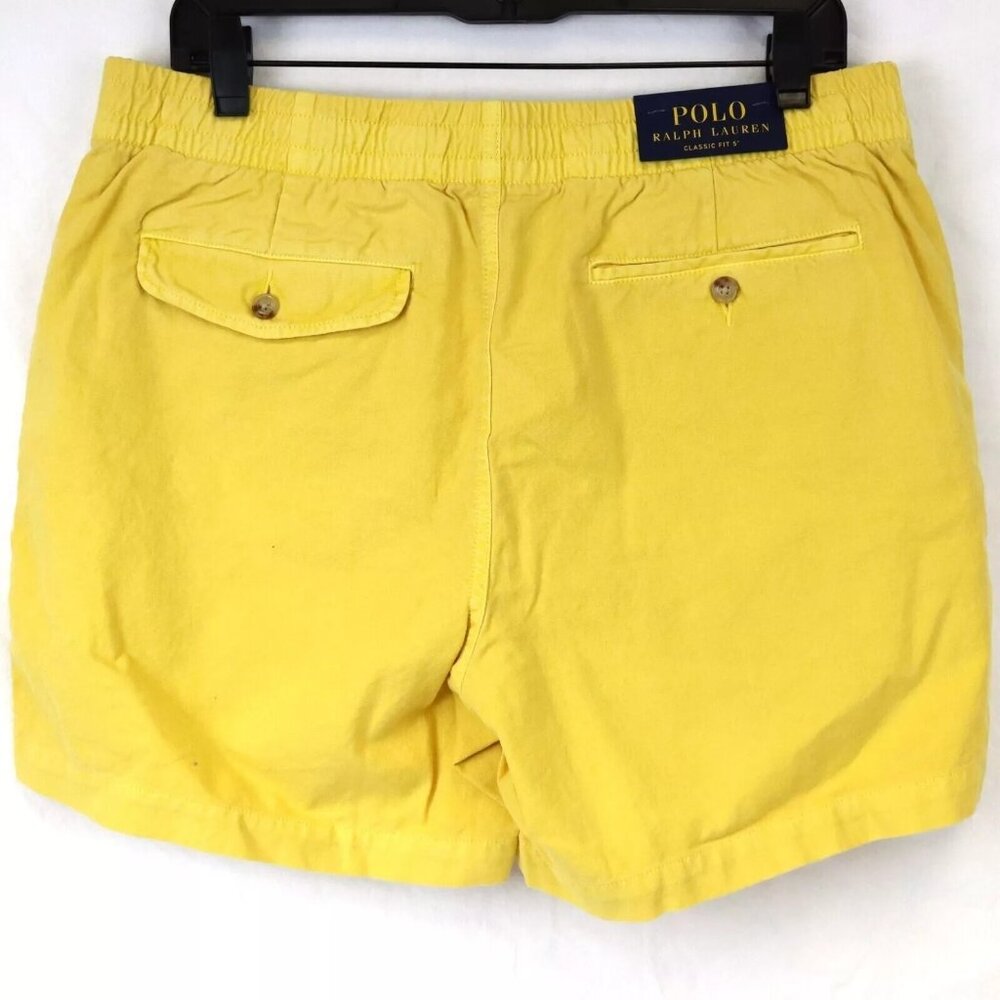 Polo Ralph Lauren Lg Classic Fit 5" Prepster Elastic Waist Chino Shorts Canary - Picture 2 of 4